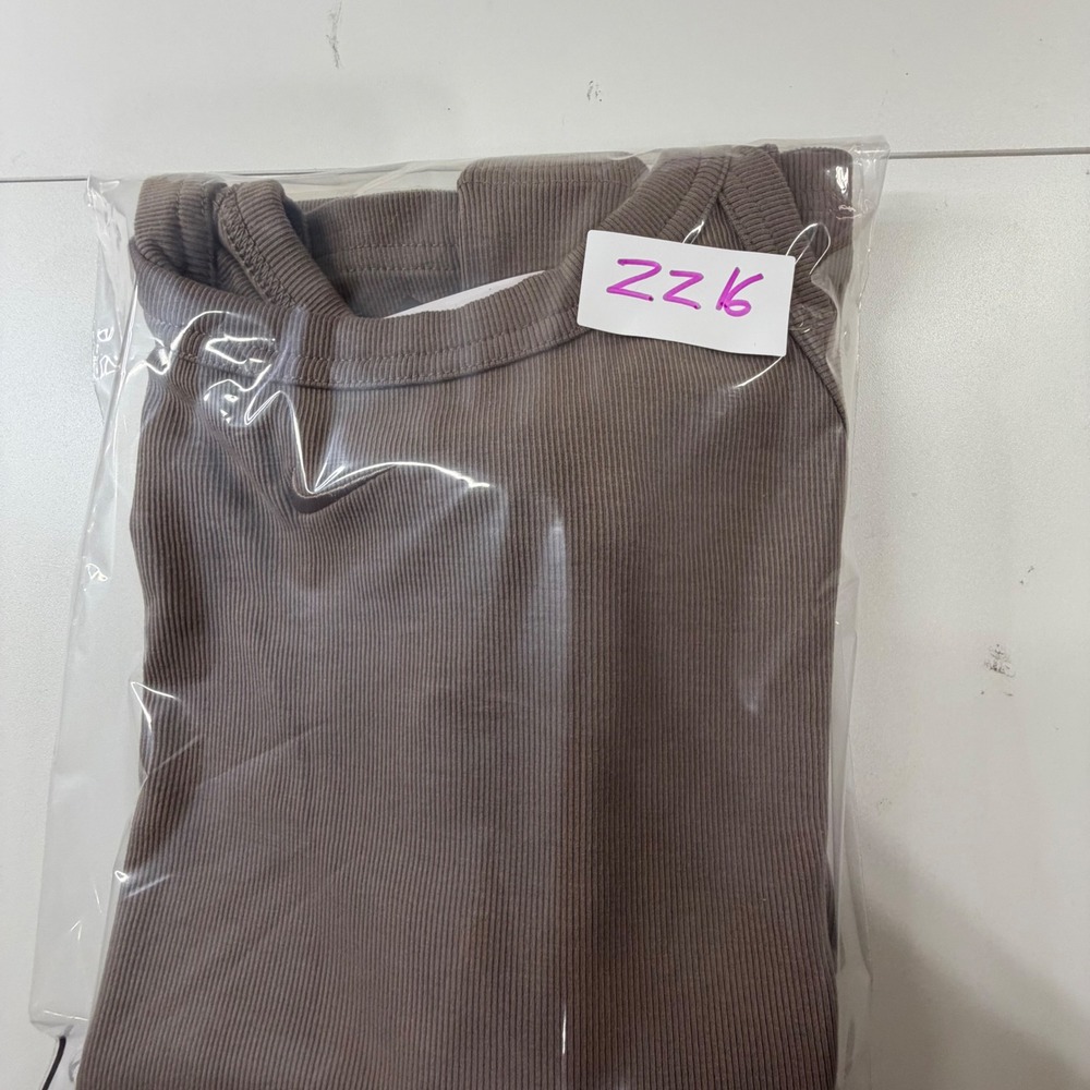 Nike Chill Knit Mini Rib Tank Maxi Dress Women Large Brown Tight Fit HJ0710-233 - Picture 11 of 11